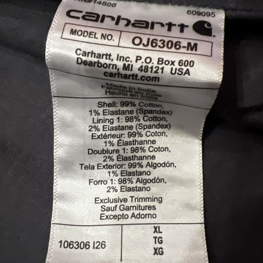 Carhartt Rugged Flex Jacket Mens XL Navy Blue OJ6306-M Relaxed Fit Workwear - Picture 13 of 16